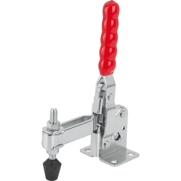 Toggle Clamp Vertical Std, Horizontal Foot F2=4000, Adjustable Clamping Spind M10X85, Steel Electro